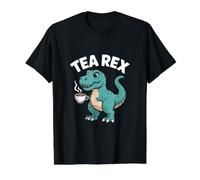 Tea Rex Dinosaurio Amantes del Té Divertido Camiseta gráfica económica, Hombre, Negro, L