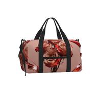 Tea Rose Block - Bolsa de lona deportiva con compartimento para zapatos, ligera, para gimnasio, fin de semana, para hombres y mujeres, bolsa de viaje impermeable con bolsillo húmedo