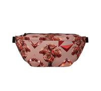 Tea Rose Block - Riñonera para correr, soporte para teléfono sin rebote para gimnasio, bolsa cruzada impermeable con correa ajustable