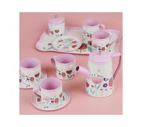 Tea Set for Children, Pink Tin Tea Set for Little Girls, Princess Toys