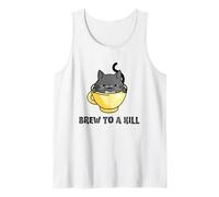 Tea Shop Cat Cozy Mystery Brew to a Kill Kitten en Taza Camiseta sin Mangas