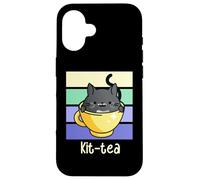 Tea Shop Cozy Mystery Kit Tea Lover Black Cat in Tea Cup Carcasa para iPhone 16