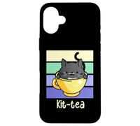 Tea Shop Cozy Mystery Kit Tea Lover Black Cat in Tea Cup Carcasa para iPhone 16 Plus