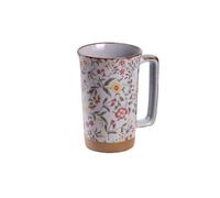 TEA SHOP - Mug Uki Jumbo Aki Red - Taza artesanal de porcelana original de Japón con motivos florales geometricos