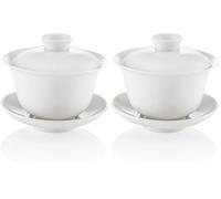 TEA SOUL Croci Gaiwan Tradicional Porcelana Blanca 180 ml (Paquete de 2)