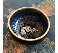 Tea Soul Taza de té Jianzhan Tenmoku con dragón de plata 50 ml