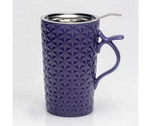 TEA SOUL Taza Skadi • Taza de porcelana con tapa y filtro perforado • Capacidad 400 ml