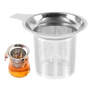 Tea Steeper Stainless - Steel Fine Mesh Strainer for Loose Leaves | Ultra Fine Filter with Anti Scald Handle, Brewing Accessory for Coffee Home Car Camping Work Daily Utility Organizer