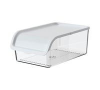 Tea Storage Box, Large Stackable Container With Half Open Lid, Teacup And Pantry Organizer, Durable Food Grade Material, Space Saving Modular Design, Kitchen Cabinet Countertop Refrigerator Freezer