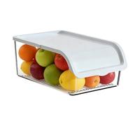 Tea Storage Box - Large Stackable Fruit Box Half-Open Lid, Teacup Containers Pantry Organizer for Home, Kitchen, Cabinet, Countertop, Refrigerator, Freezer | Fruit, Vegetable, Food Storage, Cup Holder