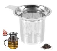Tea Strainer, Coffee Filter, Mesh Infuser, 4,49 x 3,46 x 2,87 pulgadas, Fine Stainless Steel Screen, Anti-Scald Heat Resistant Handle, Great for Home Camping Car Travel Dorm Use
