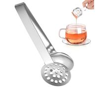 Tea Strainer - Multi Purpose Rustproof Stainless Steel | Tea Bag Squeezer & Coffee Spoon Tongs | Infuser For Loose Ice Fruit Lemon At Home Cafe Bar Camping
