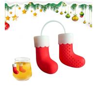 Tea Strainer Stocking, Reusable Fine Mesh Infuser With Christmas Design, Silicone Loose Leaf Filter For Tea Lovers, Durable Easy Clean Holiday Kitchen Accessory Gift, 22x5.5x2.5cm