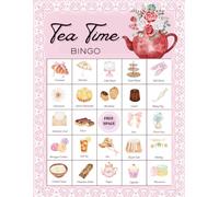 Tea Time Bingo: Game for tea party, friend gathering, bridal shower, event activity
