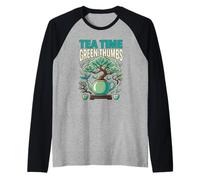 Tea Time Green Thumbs - Amante de la jardinería Camiseta Manga Raglan