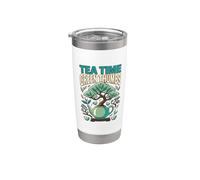 Tea Time Green Thumbs - Amante de la jardinería Vaso térmico de acero inoxidable de doble pared