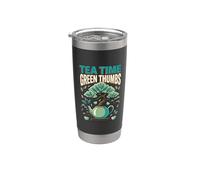 Tea Time Green Thumbs - Amante de la jardinería Vaso térmico de acero inoxidable de doble pared