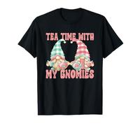 Tea Time with My Gnomies Funny Saying For Women Teacher Mom Camiseta