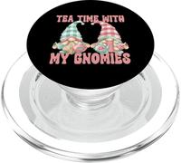 Tea Time with My Gnomies Funny Saying For Women Teacher Mom PopSockets PopGrip para MagSafe