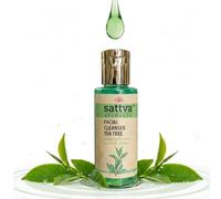 Tea Tree Face Wash Gel - Gel de lavado facial ayurvédico con aceite de árbol de té y neem - Limpia suavemente, regula el sebo sin secarse, vegano, para pieles impuras y grasas, 100 ml | Sattva