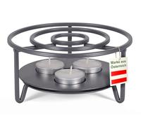 tea4chill Calientaplatos para tetera de metal, diámetro de 16 cm, 1-3 velas de té, Antracita