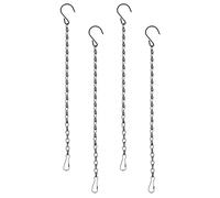 Teaaha 4 cadenas colgantes para flores, 33 cm, cadena de metal para colgar, cesta con gancho, para macetero, canasta, comedero para pájaros, farolillos, adornos, carillones de viento, para