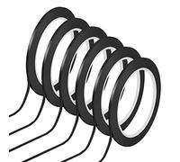 Teaaha 6 rollos de accesorios para pizarras blancas, tiras adhesivas, color negro, cinta adhesiva para pizarra blanca, líneas de cuadrícula, cinta adhesiva autoadhesiva