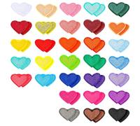 Teaaha 62 parches termoadhesivos para planchar en forma de corazón, para vaqueros, chaquetas, ropa, manualidades, decoración de reparación (31 colores)