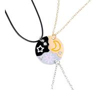 Teaaha Juego de 3 collares de mejor amigo para 3, collares a juego con sol, luna y estrella para mejores amigas, regalos de joyería de amistad para mujeres, hermanas y ocasiones especiales