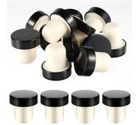 Teaaha Paquete de 12 tapones para botellas de vino en forma de T, de silicona, reutilizables, para cerveza, manualidades, vino casero (negro, 12 piezas)