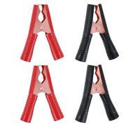 Teaaha Pinzas de batería con mango de plástico aislado, pinzas de cocodrilo, 4 piezas de pinzas de batería para batería de coche, pinzas de cocodrilo con cable, terminales de prueba eléctricos para