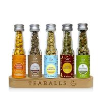 TEABALLS BIO Big Pure - Juego de 5 tazas de té (jengibre, cálcuma de jengibre, naranja y chai, buenas mañanas, buenas noches, té de hierbas de color rojo)