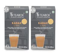 Teabox Paquete sellado al vacío Kadak Chai fresco de primera calidad para frescura de los Estados de Assam & Dooars | Té negro Chai fuerte y de alta calidad, 250 g (paquete de 2)