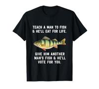 Teach A Man To Fish - Cita inspiradora, Color Azul Jaspeado Camiseta