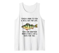Teach A Man To Fish - Cita inspiradora, Color Azul Jaspeado Camiseta sin Mangas