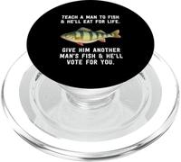 Teach A Man To Fish - Cita inspiradora, Color Azul Jaspeado PopSockets PopGrip para MagSafe