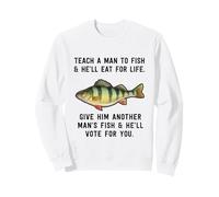 Teach A Man To Fish - Cita inspiradora, Color Azul Jaspeado Sudadera