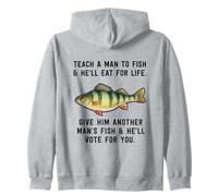 Teach A Man To Fish - Cita inspiradora, Color Azul Jaspeado Sudadera con Capucha
