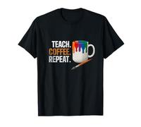 Teach Coffee Repeat Creative Art Teacher Painting Design Camiseta