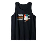 Teach Coffee Repeat Creative Art Teacher Painting Design Camiseta sin Mangas