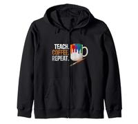 Teach Coffee Repeat Creative Art Teacher Painting Design Sudadera con Capucha