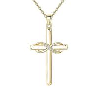 [TEACH] Collar religioso Forever Love You con colgante de color dorado, cadena para el cuello, joyería de fe, regalo para novia, familia y amiga