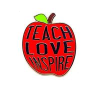 Teach Love Inspire Pin - Fun Series - Pin de solapa esmaltado - Insignia chapada para ropa, bolsas y cordones