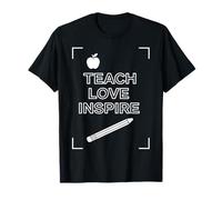 Teach Love Inspire Teacher Quote Classroom Diseño Gráfico Camiseta
