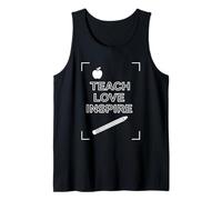 Teach Love Inspire Teacher Quote Classroom Diseño Gráfico Camiseta sin Mangas