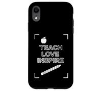 Teach Love Inspire Teacher Quote Classroom Diseño Gráfico Carcasa para iPhone XR