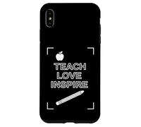 Teach Love Inspire Teacher Quote Classroom Diseño Gráfico Carcasa para iPhone XS MAX