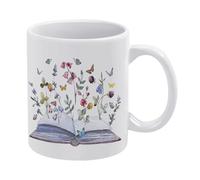 Teach Them Love Them Watch Them Grow - Taza de café de cerámica blanca de 11 onzas, taza de té impresa de doble cara con mango ergonómico en C, vasos de porcelana de fondo grueso para el hogar
