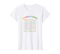 Teacher and Kids 100 Days of School Camiseta gráfica económica, Mujer, Blanco, XL