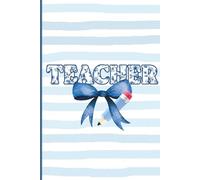 Teacher - Blue Watercolor Coquette Composition Notebook: A Cute 6x9 Notebook for Teachers | 100 Lined Pages | Perfect for Lesson Plans, Classroom Notes, and Everyday Organization